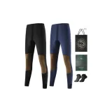 Knee Protector Fleece-Lined 2 Pack (Black+Navy Blue) with 2 Pack Socks+Shopping Bag Included