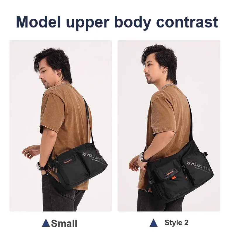 Volunteer Oxford Casual Fashion Shoulder Bag, Crossbody Bag Small Size Unisex Black/Gray/Blue/Green-18