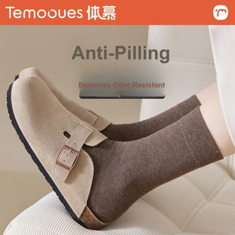 Temooues Mid Calf Socks Women's 4 Pack-5