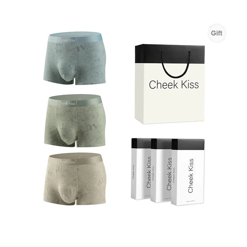 Cheekkiss Underpants Men's New Arrival Breathable Antibacterial Seamless Men's Boxer Shorts 3 Pack-8