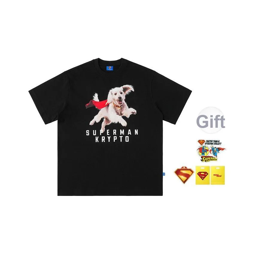 WHOOSIS Супермен Коллаборация Коллекция Унисекс Футболки