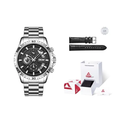 PEAK Кварцевый механизм ремешок из нержавеющей стали черный циферблат мужские часы