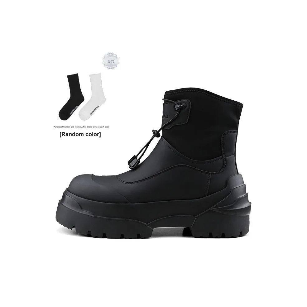 HANQIAORIJI Heavy Industry Series Ankle Boots Unisex Black