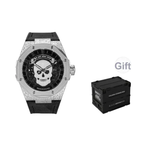 NSQUARE Magician Co-брендинг Автоматический Механический Механизм Резиновый Ремешок Часы Мужские Черный Циферблат