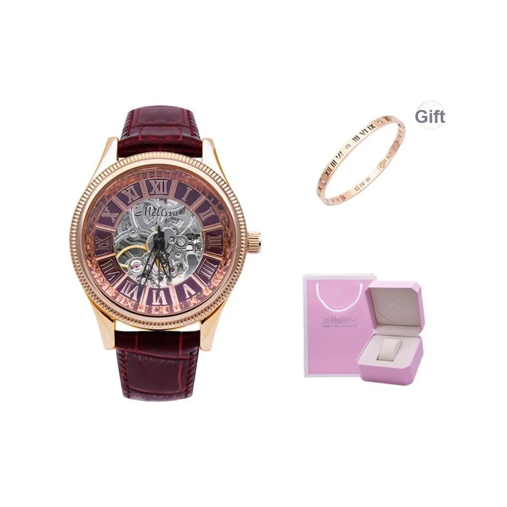 Melissa Механические часы Женские часы Красный циферблат