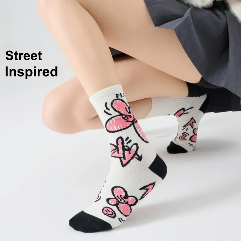 PLAN IN Crew Socks For Fall And Winter Unisex Box 5 Pack-4