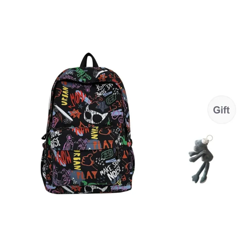 PULEWEI Nylon Backpack Regular Unisex White/Gray/Black/Blue-14