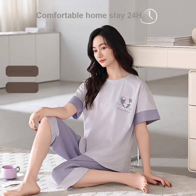 BONAS Pajama Set Women's Purple-3
