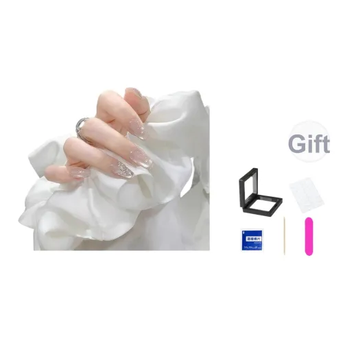 XNTX Кошачий глаз Ледяная прозрачность Бабочка Роскошь False Nail Короткий LADDER Яркий COLORS Телесный Coquette