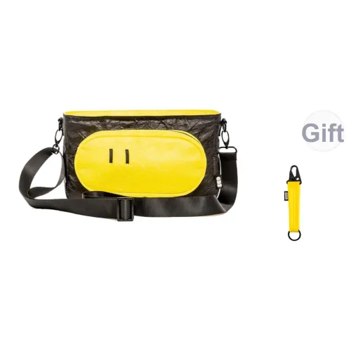 One Person's Planet Сумка через плечо из бумаги DuPont средний размер унисекс черный и желтый