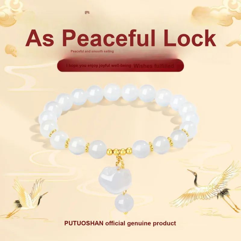PUTUOSHANWENCHUANG Chalcedony Bracelets Women's-1