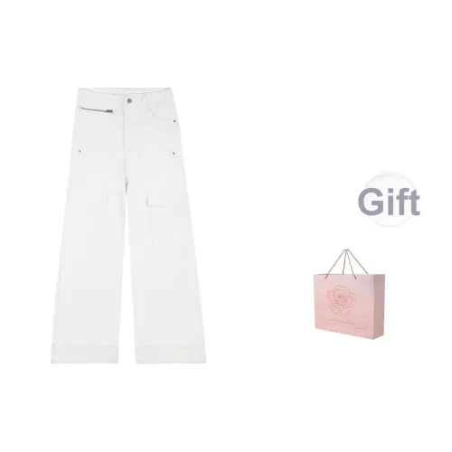 ZAZN Экрю В комплекте сумка для покупок Женские джинсы