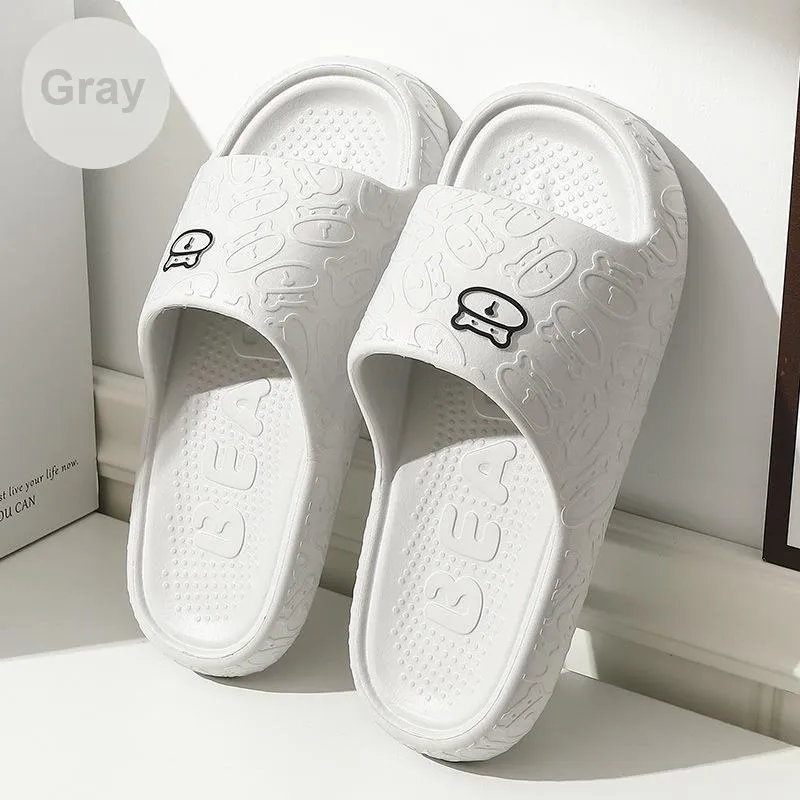 CEO EVA Quiet Home Bathroom Summer Slip Resistant Squashy And Bouncy Feeling Cartoon Bear Platform Slippers-15