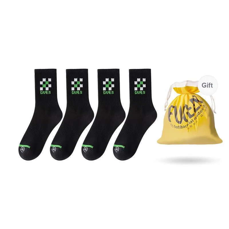FUGEER Mid Calf Socks Men's 4 Pack-4
