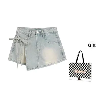 STARFEI Denim Short Skirts Women's Light Blue