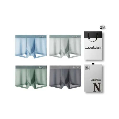 CABRAKALANI Cabra Kalani Ice Silk Cooling Air Conditioners Pants Minimalist Style Comfortable Boxer Briefs 4 Pack Gift Box Set Men's Boxers