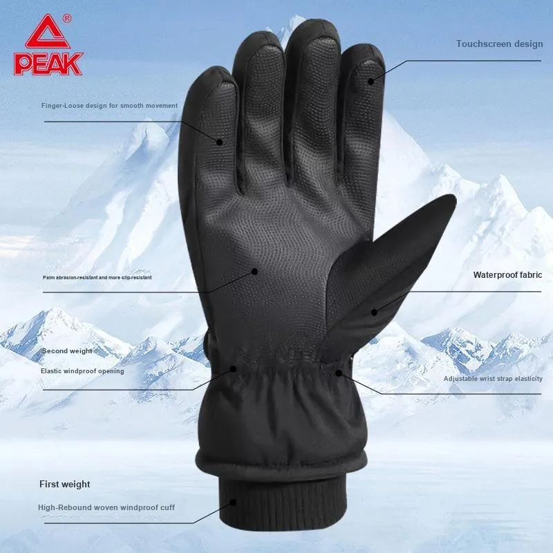 PEAK Polyester Sports Gloves Unisex Black Gray Blue White-10
