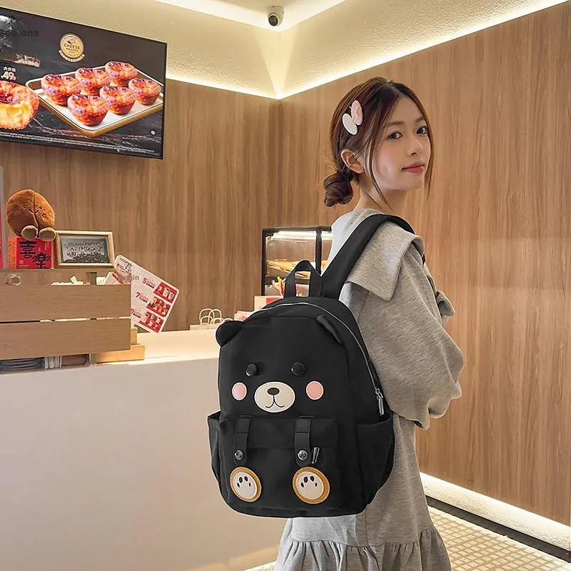 XIANGSU Nylon Backpack Women's Brown/White/Black-16
