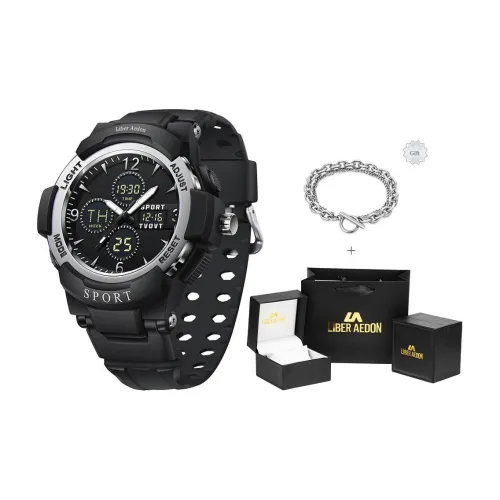 LIBER AEDON Кварцевый механизм Мужские часы 50 мм Черный
