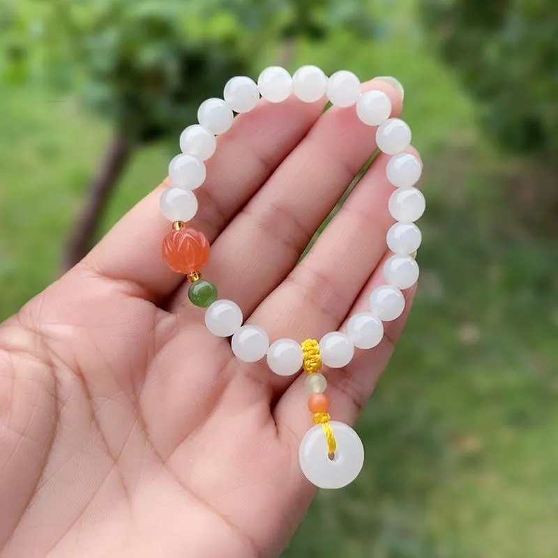 KUNYUYAO Hetian Jade Bracelets White Jade Unisex-10
