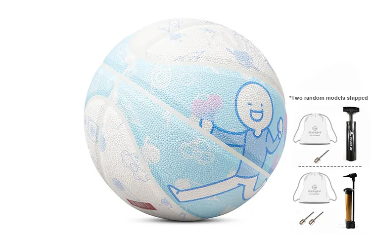 Kuangmi x XIAOLANTONGXUE PU Basketball Blue White Size 7 Ball Training Unisex-3