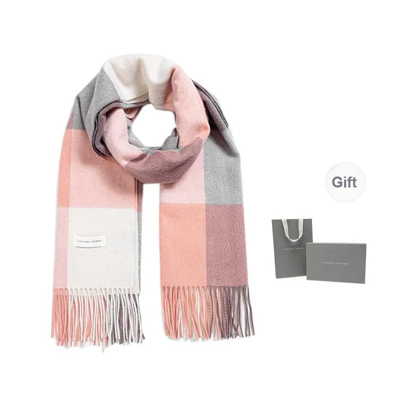 VANESSA HOGAN 100% Australian Wool Plaid Plush Yarn Shawl Cloak Unisex-12
