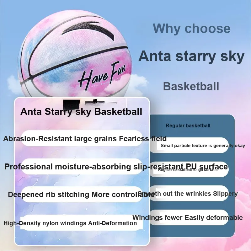 Anta x CUBA PU Basketball Tie Dye Blue Pink Size 7 Street Training Competition Unisex-2