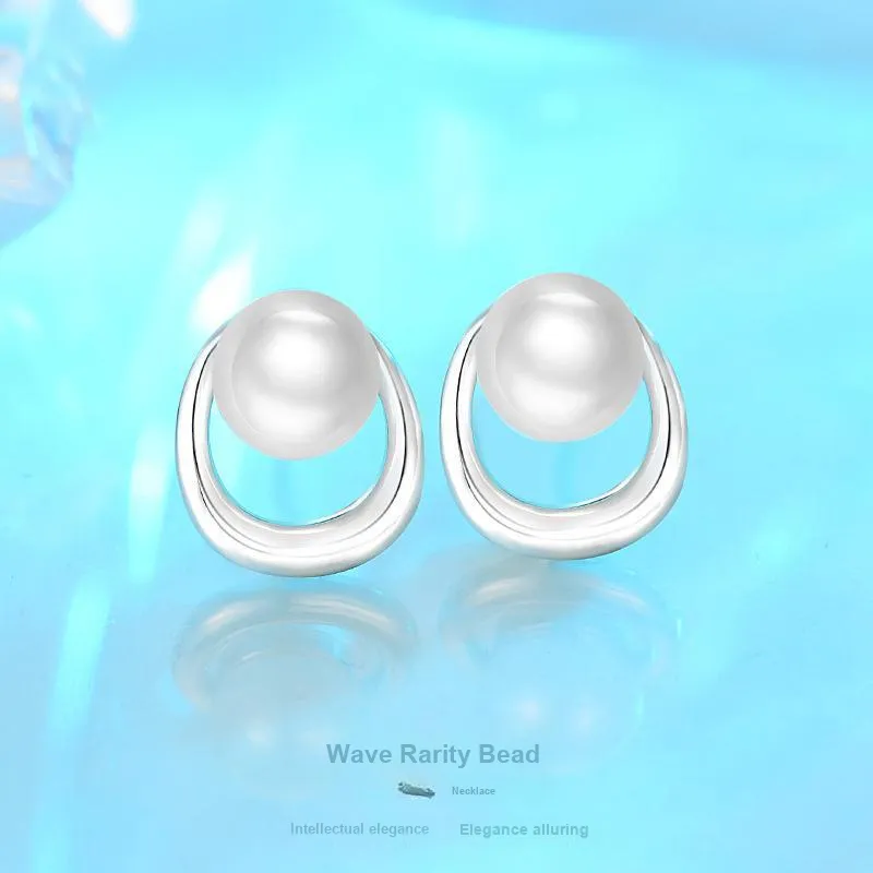 Andaozi Pearl Stud Earrings Women's-1