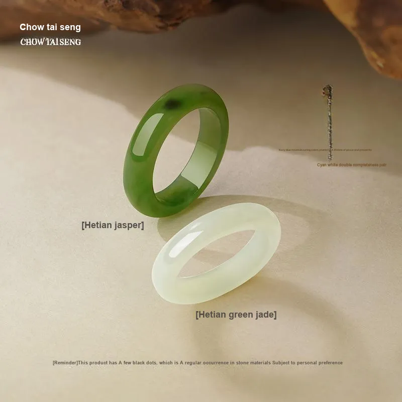 CHOW TAI SENG Rings Green Jade Women's-2