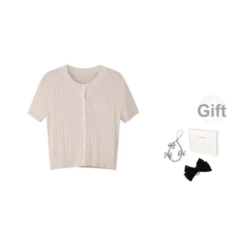 Fstudio Летний Корейский стиль Дизайн Вышивка Круглый вырез Топ Трикотаж Женский