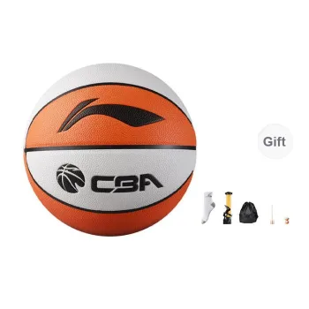 LiNing CBA Collection PU Basketball White Orange Size 7 Ball Training Unisex
