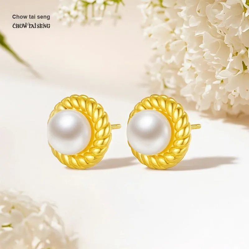 CHOW TAI SENG Pearl Stud Earrings Women's-1