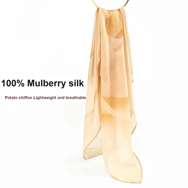 Shanghai Story 100% Mulberry Silk Silk Scarves Women's Ethereal Beauty Shadow Gift Box Set-29