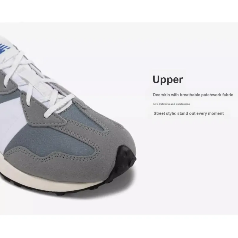 New Balance NB 327 Anti Slip Wear Resistant Low Top Kids' Running Shoes Gray White Grade School-2