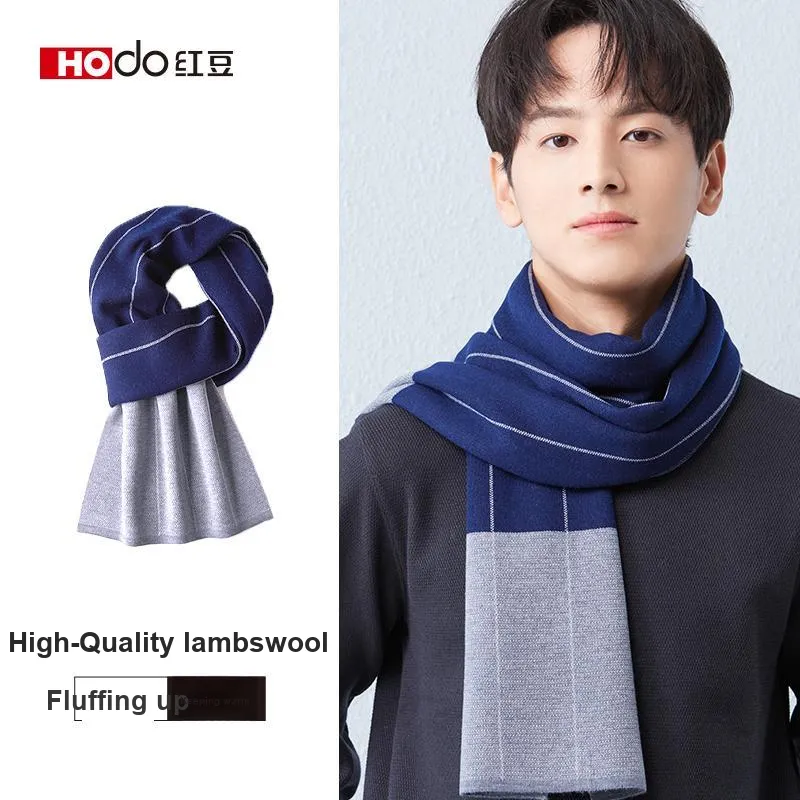 Red bean Knit Scarves Men-6