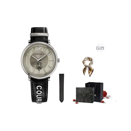 VERSACE Мужские часы Кварцевый механизм Черный циферблат Лимитированная серия Коробка