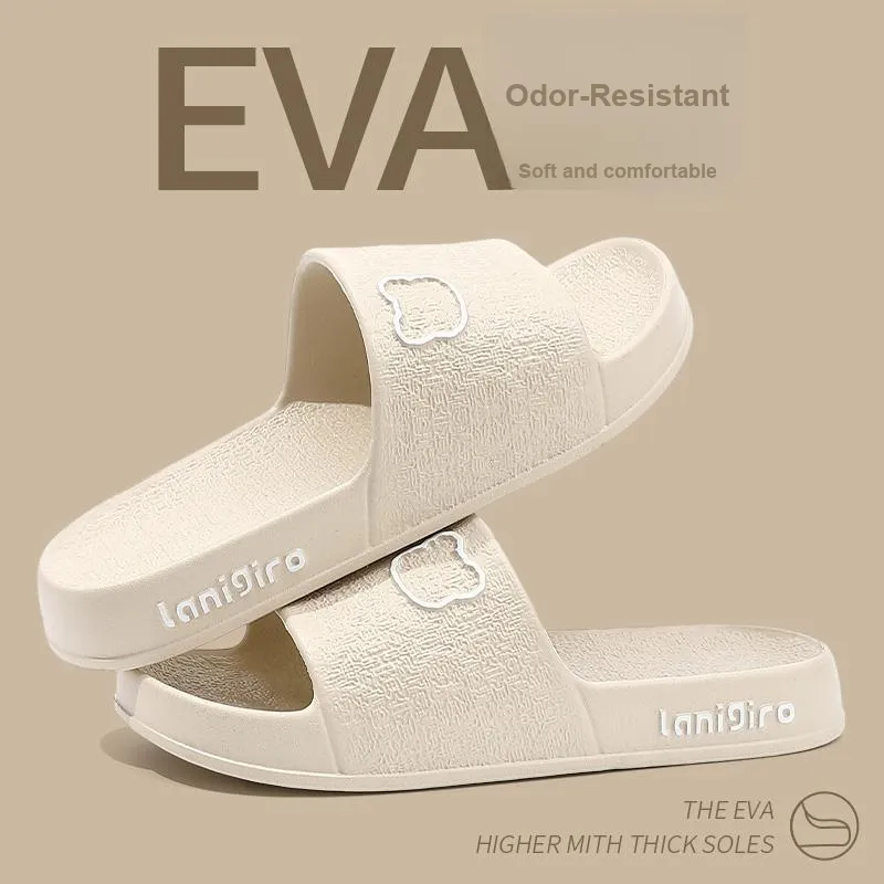 Foot Recreation Painted Bear Slippers Summer Indoor Home Bathroom Slip Resistant EVA Sandals Unisex-2