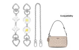 [Silver]White Four-Leaf Clover+Daisy Extender Chain+Decorative Chain
