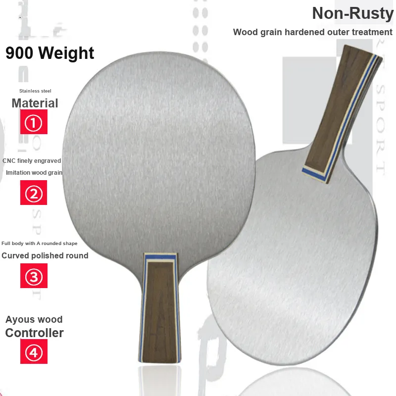 Famous Ships Ping Pong Paddles Unisex Stainless Steel Ayus Wood Silver-1