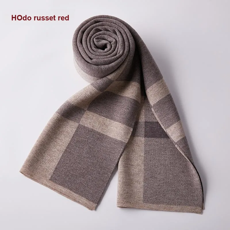 Red bean Knit Scarves Men-15