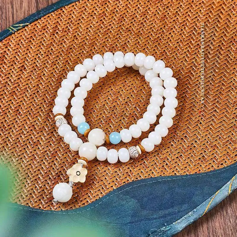 JIUHUASHAN White Jade Bodhi Bracelets Unisex-6