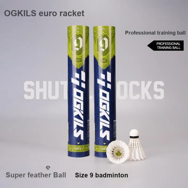 OGKILS European Stroke Size 9 Ball 12 Pack Goose Feather Shuttlecocks-2
