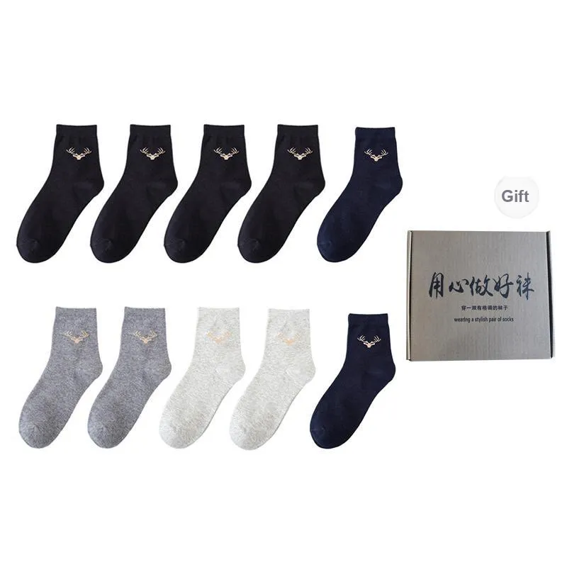 Yalu Mid Calf Socks Men's 10 Pack Mixed Color-7