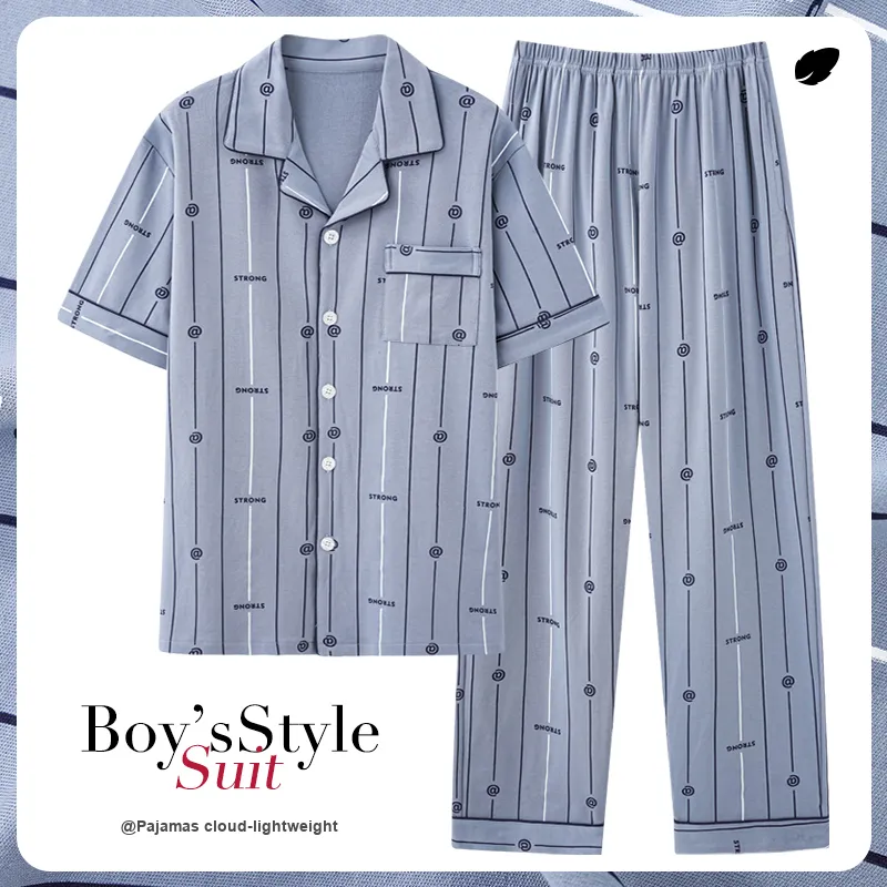 GOSO Pajama Set Men's Steel Blue-1