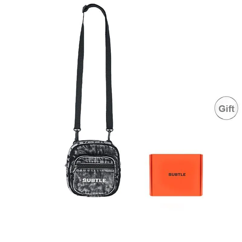 Subtle Cotton Shoulder Bag, Crossbody Bag Unisex Star Cloud Black/Berry Blue-0