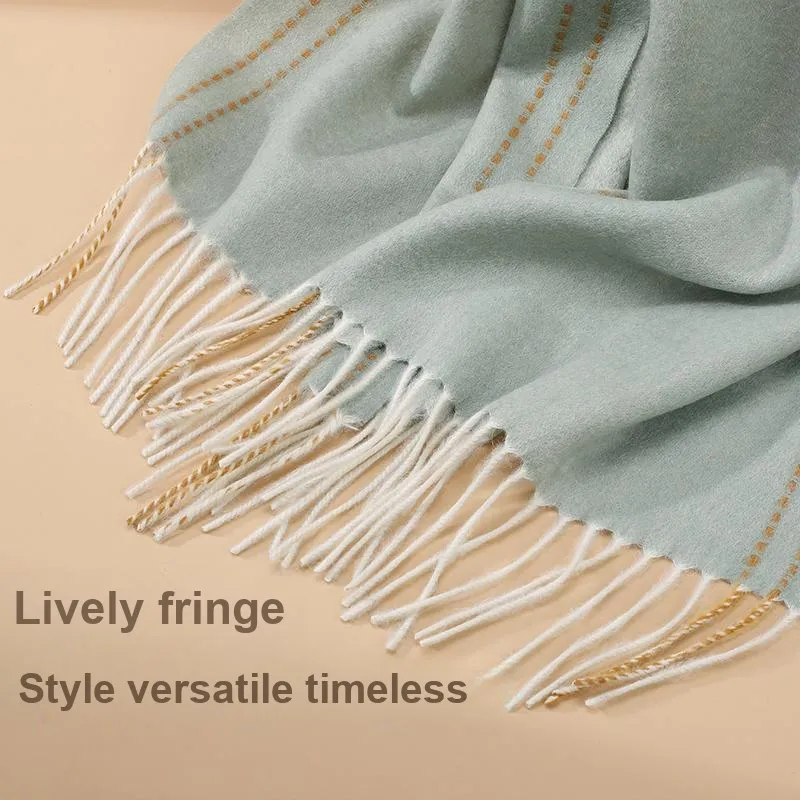 MITHAOL KUSC 100% Australian Wool Knit Scarves Women's Green-4
