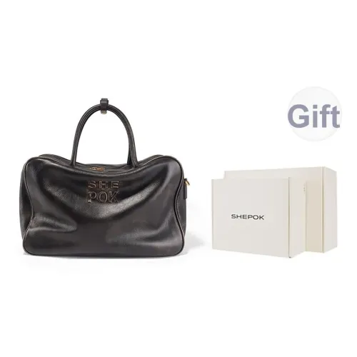 SHEPOK Корова Кожа Сумка Сумка через плечо Сумка через плечо Доска для ноутбука Сумка Бостон Сумка Женская Винтаж Черный Гаванский