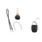 Black Adjustable Strap+Rhinestone Decorative Chain+Small Coal Ball