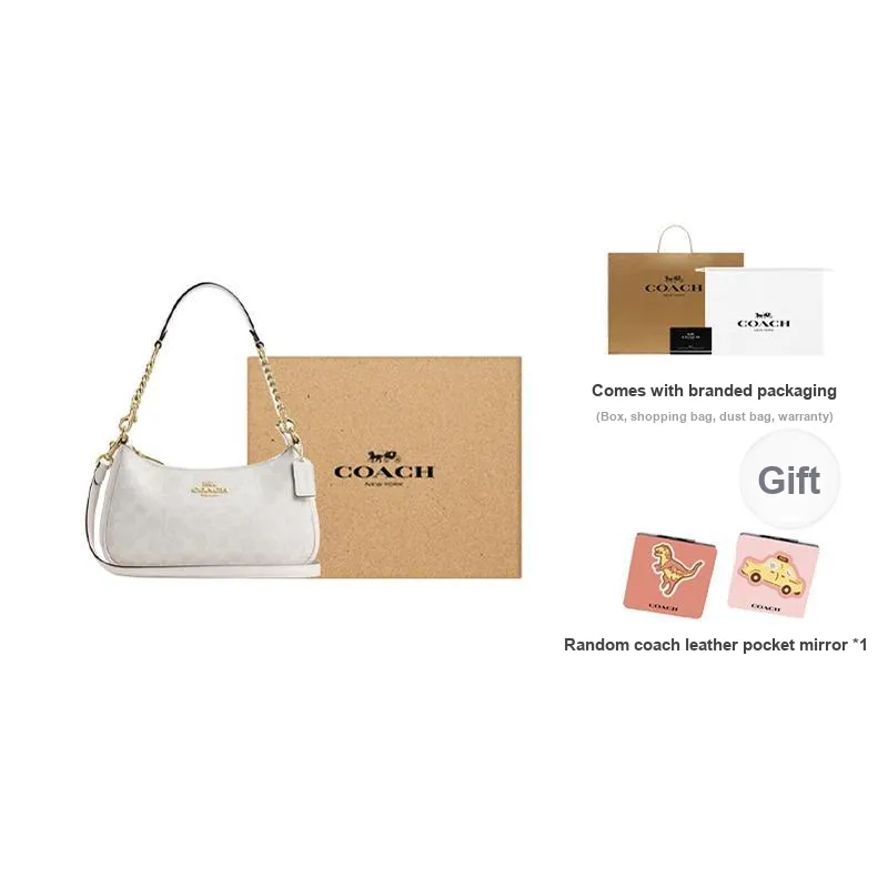 COACH Teri Artificial Leather Crossbody Bag Shoulder Bag Medium Size Women's Chalk White-12
