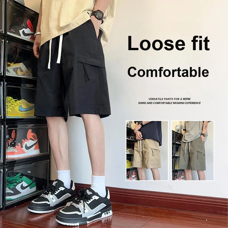 GROW DATE Cargo Shorts Unisex Black-18